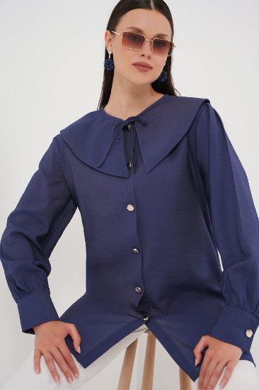 Bebe Yaka Uzun Tunik 5967 - İndigo resmi